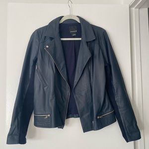 Trouve Navy Leather Jacket